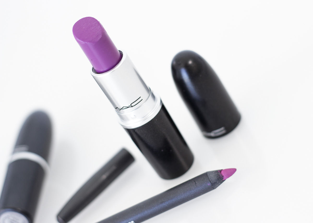 purple lipstick mac heroine